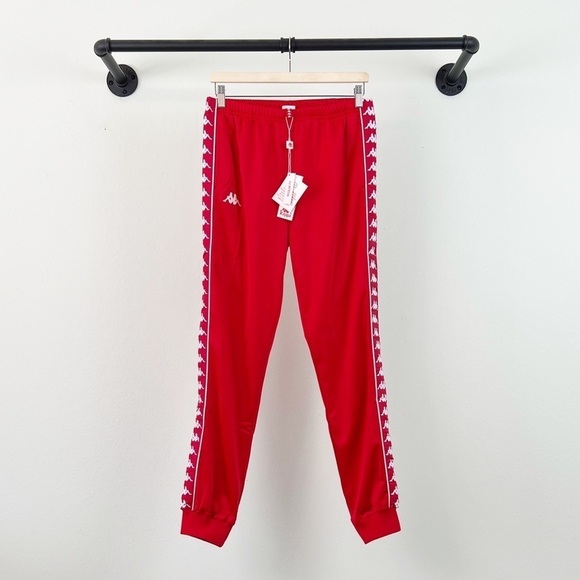NWT Kappa 222 Banda Wrastoria Track Pants in Red/White - Picture 4 of 7